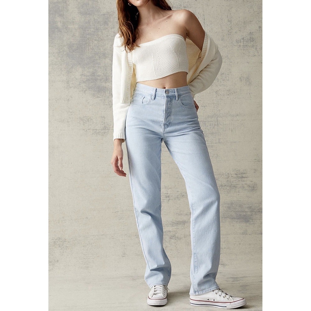 PacSun Dad Jeans Women Size‎ 29 Light Blue High Rise Straight Leg Relaxed Fit